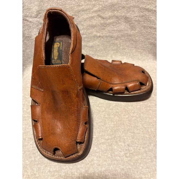 All Leather Mexican Made Huaraches Sandals Mens 6.5-7 Womens 8.5. Rubber Soles. - Picture 1 of 11